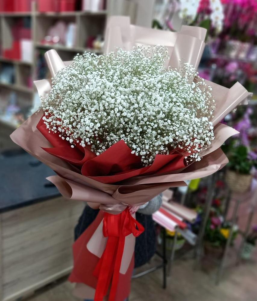 Букет Белые хлопья в совхозе им. Ленина Букет цветов из: Гипсофила в совхозе им. Ленина